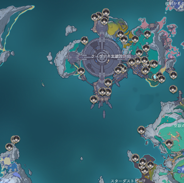 ファデュイ特務隊の主な生息マップ