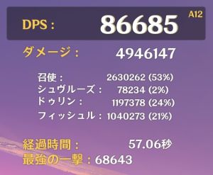 アルレッキーノ軸のDPS結果