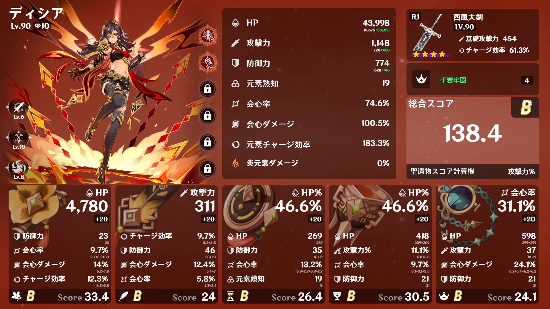 ディシアのビルドカード