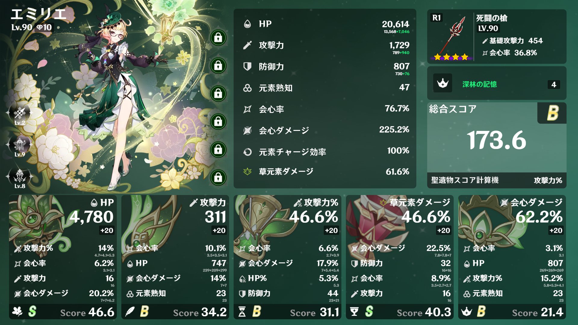 エミリエのビルドカード