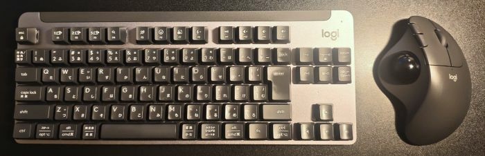 プレミアXに換装後のキーボードとマウスの見え方