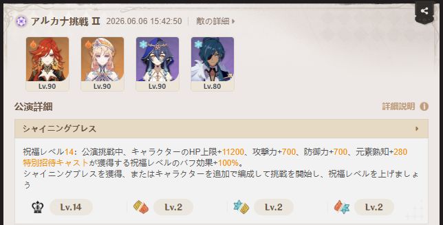 26年6月の幻想シアターアルカナ挑戦Ⅱのパーティ