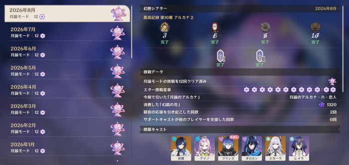 26年8月幻想シアタークリア画面