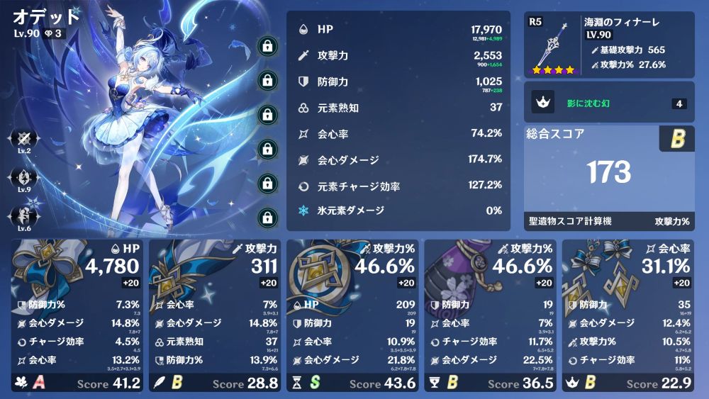 オデットのビルドカード