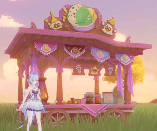 塵歌壺内に配置した調度品「スイート・アイスクリームワゴン」のゲーム内スクリーンショット