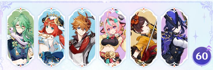 原神6周年 限定星5キャラ配布と育成素材の告知画像